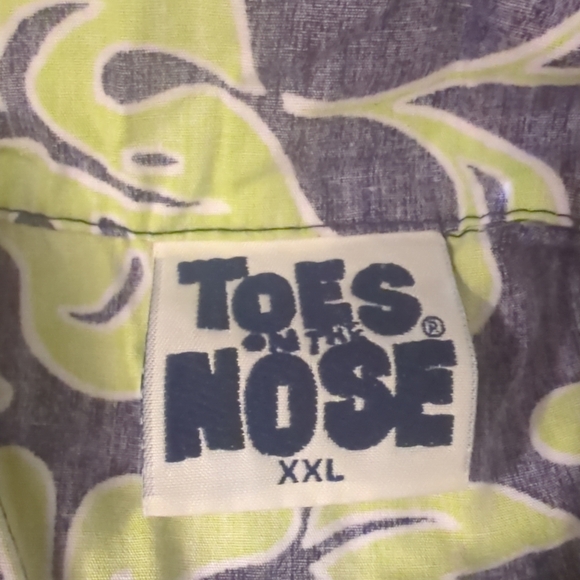 VTG Toes on the Nose Mens XXL Reverse Print Hawaiian Floral Shirt USA Made - Picture 2 of 6